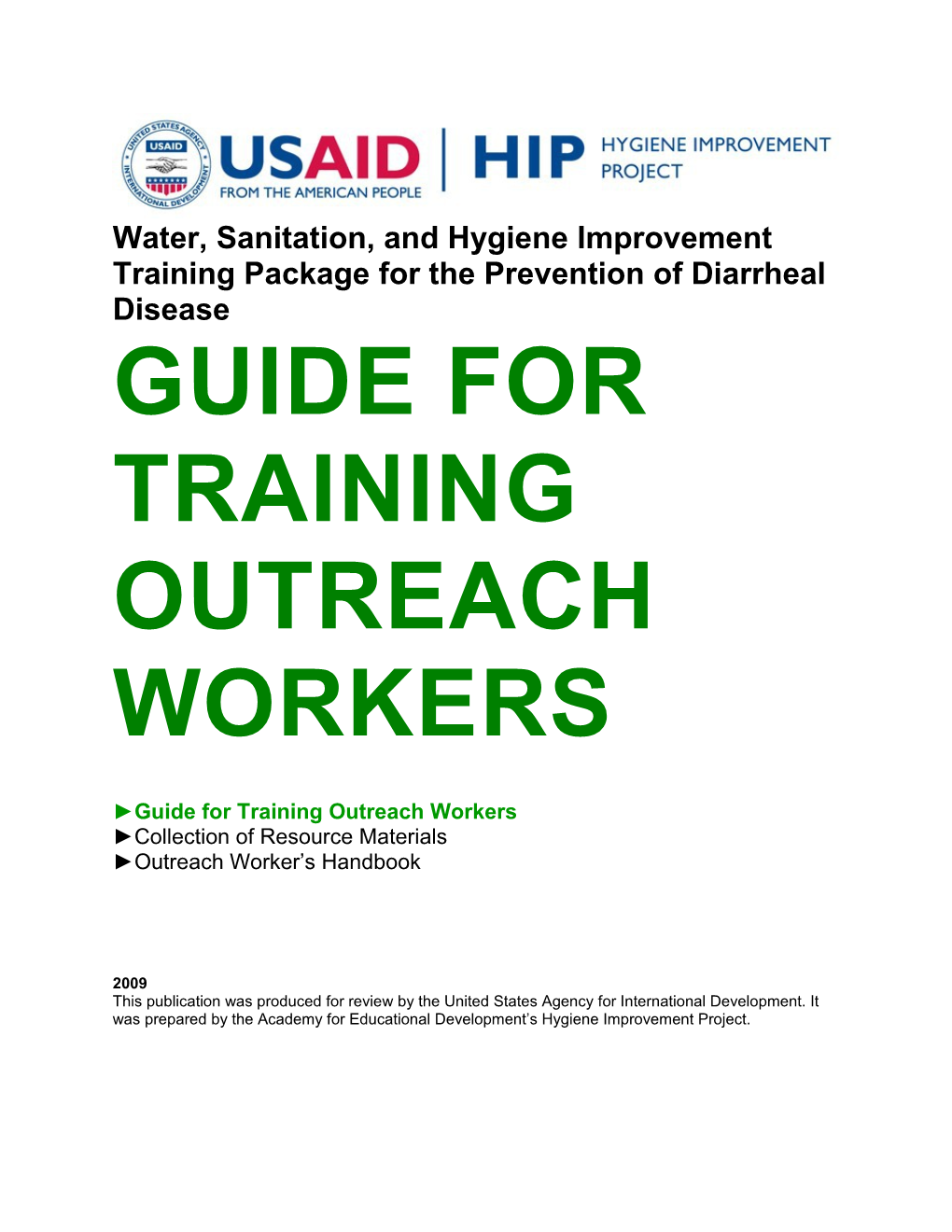 Guide for Training Outreach Workers s1