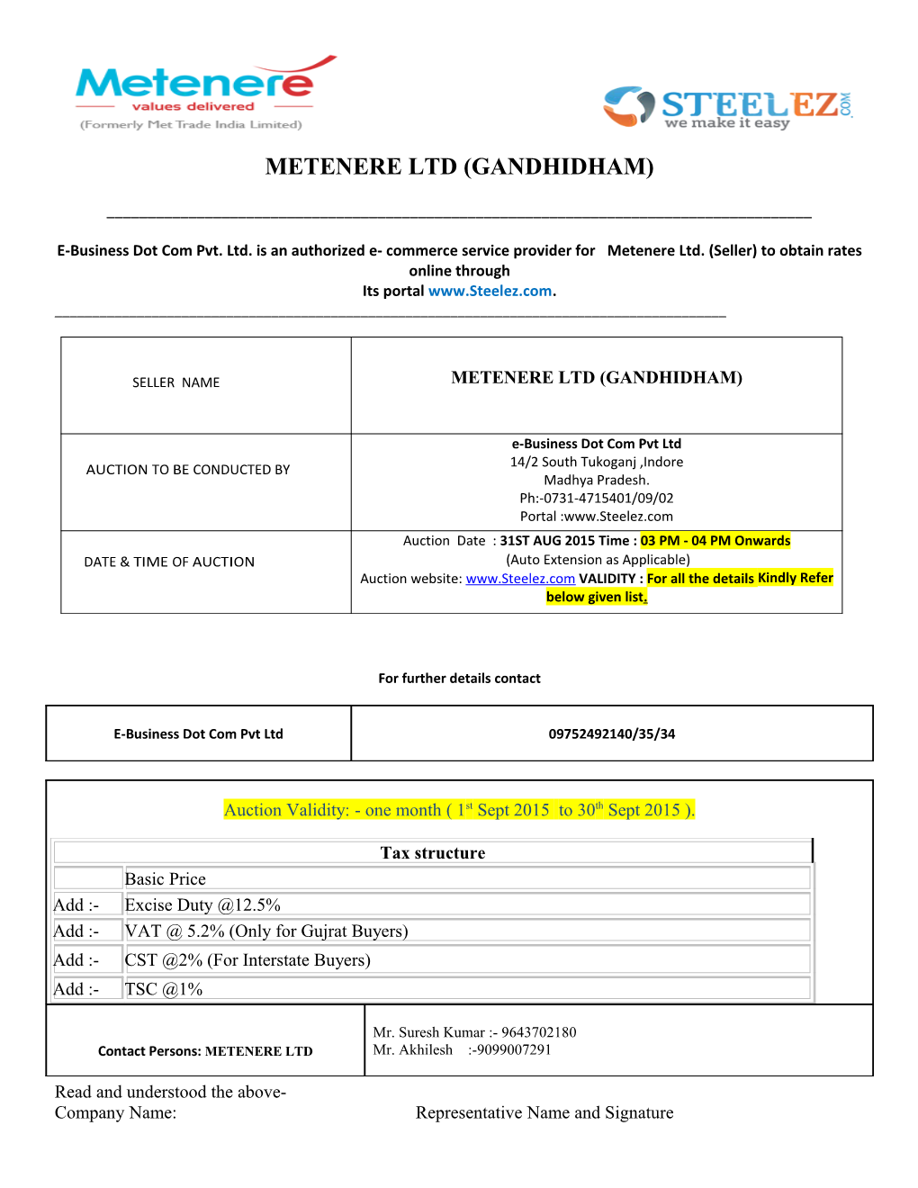 Metenere Ltd (Gandhidham)