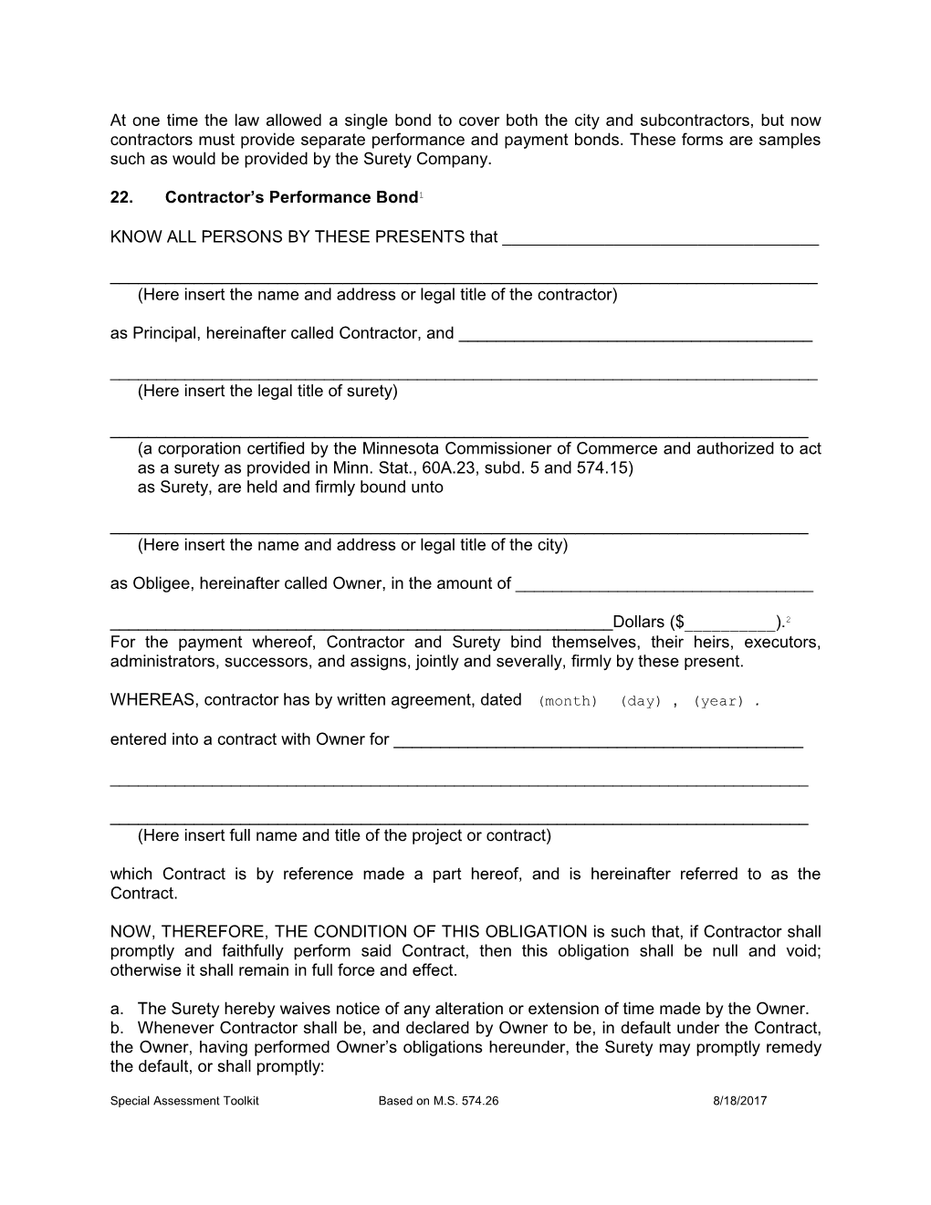 Special Assessment Guide Forms