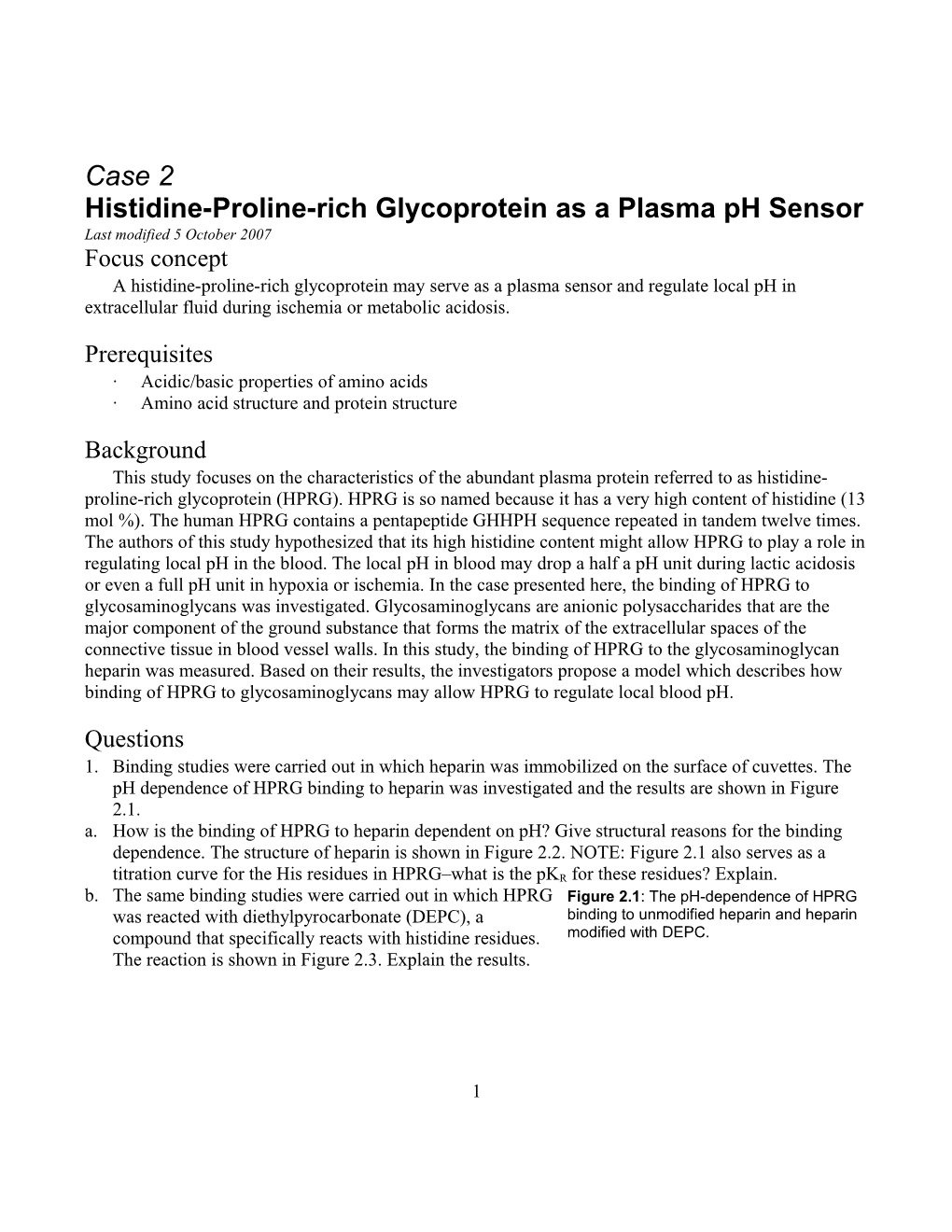 Histidine-Proline-Rich Glycoprotein As a Plasma Ph Sensor