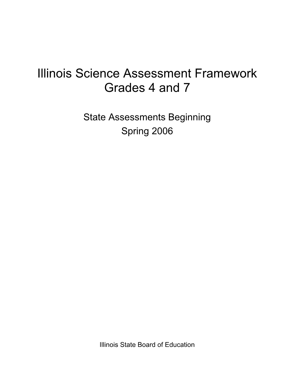 Science Assessment Framework