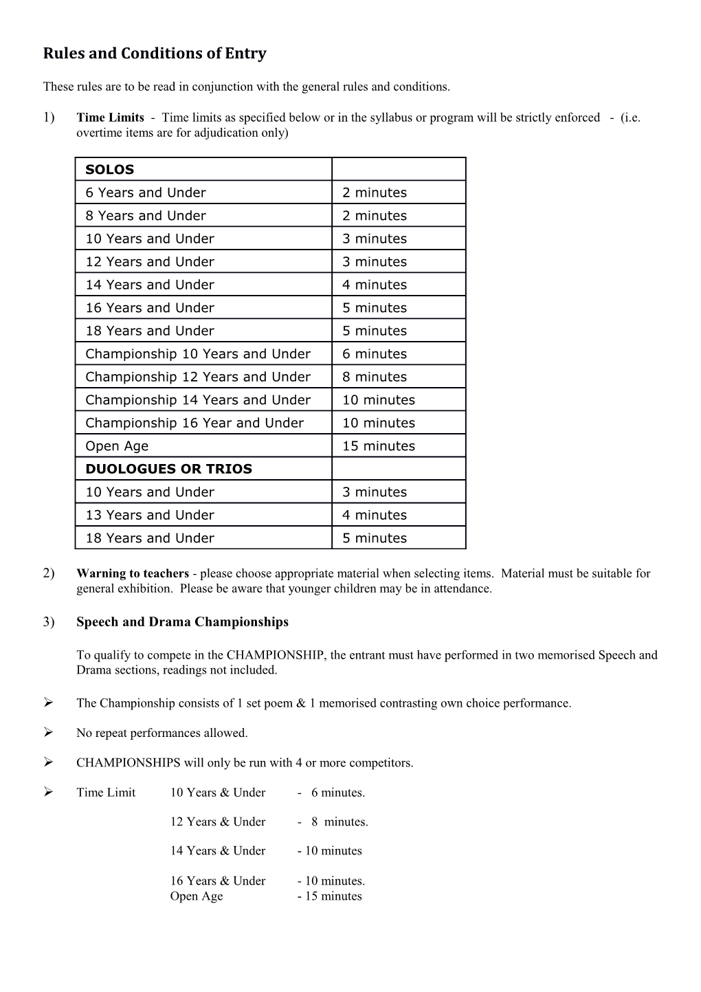 Rules and Conditions of Entry s1