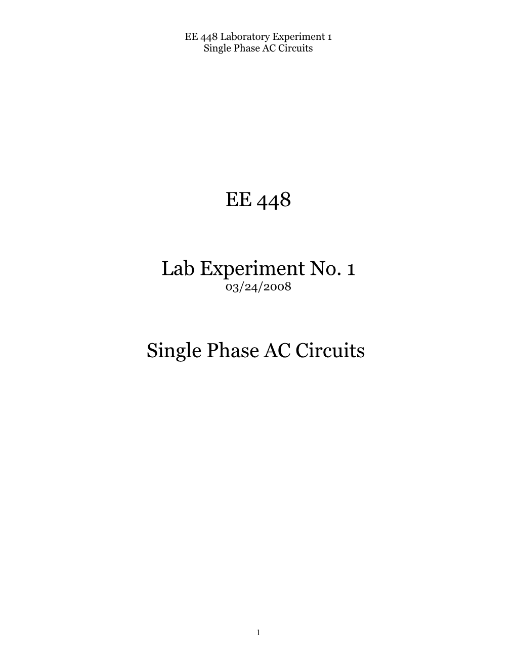 EE 448 Laboratory Experiment 1