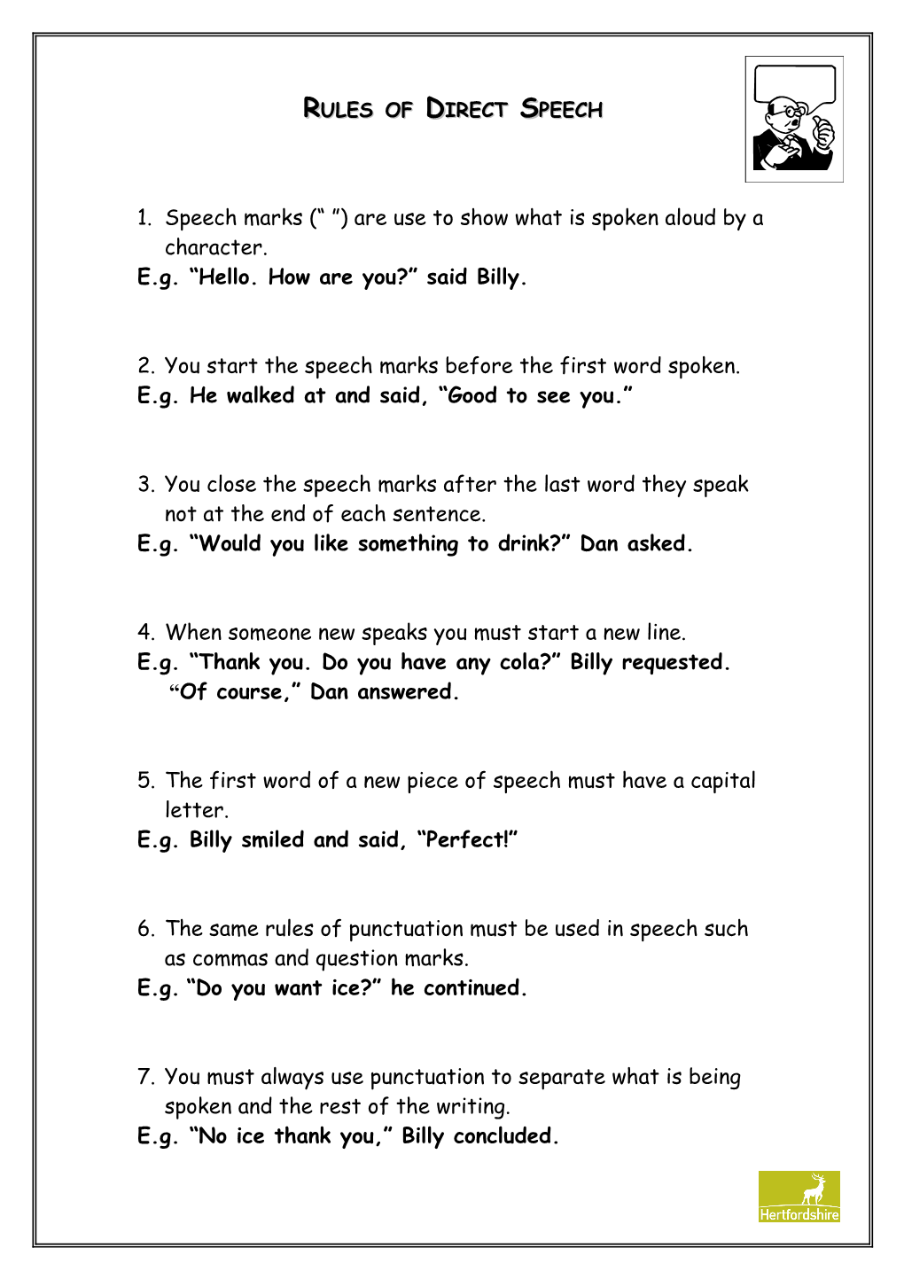 Rules of Direct Speech