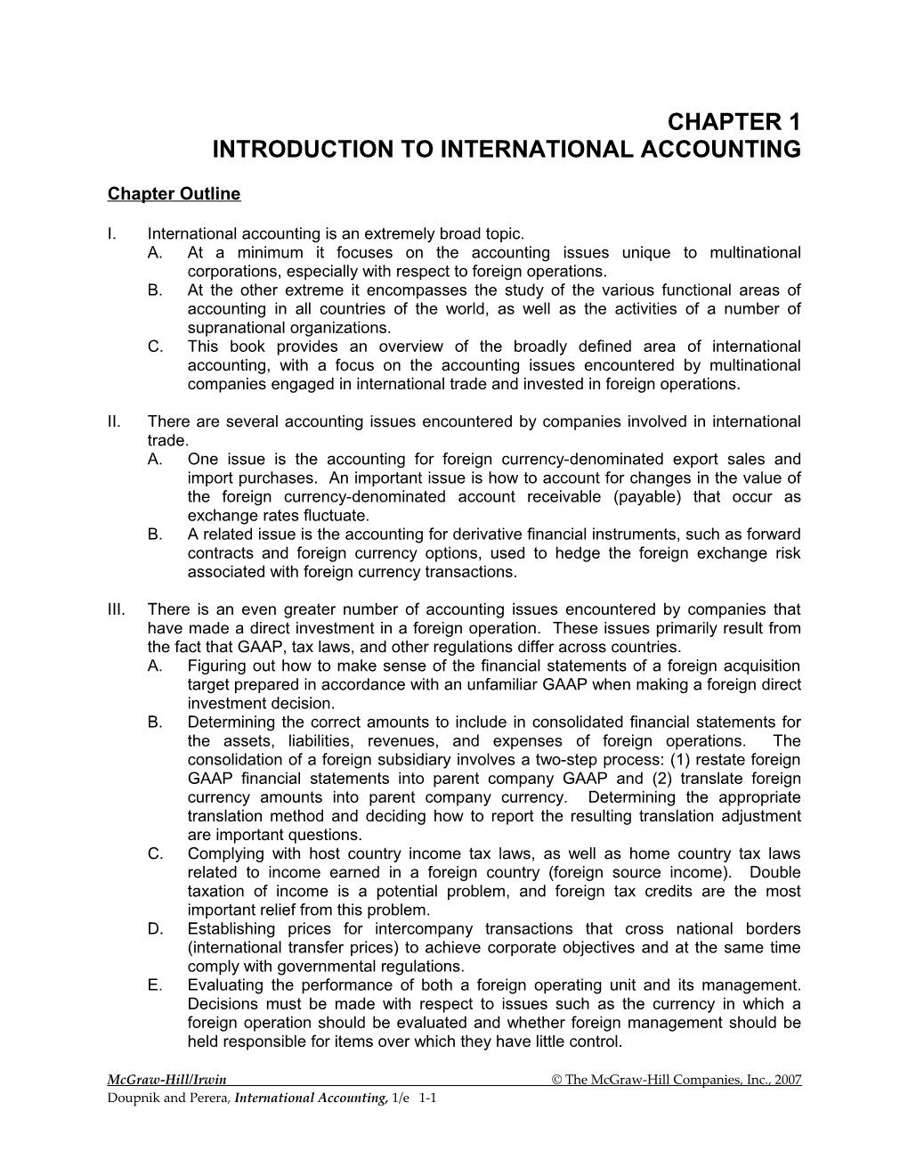 Chapter 1:Ntroduction To International Accounting