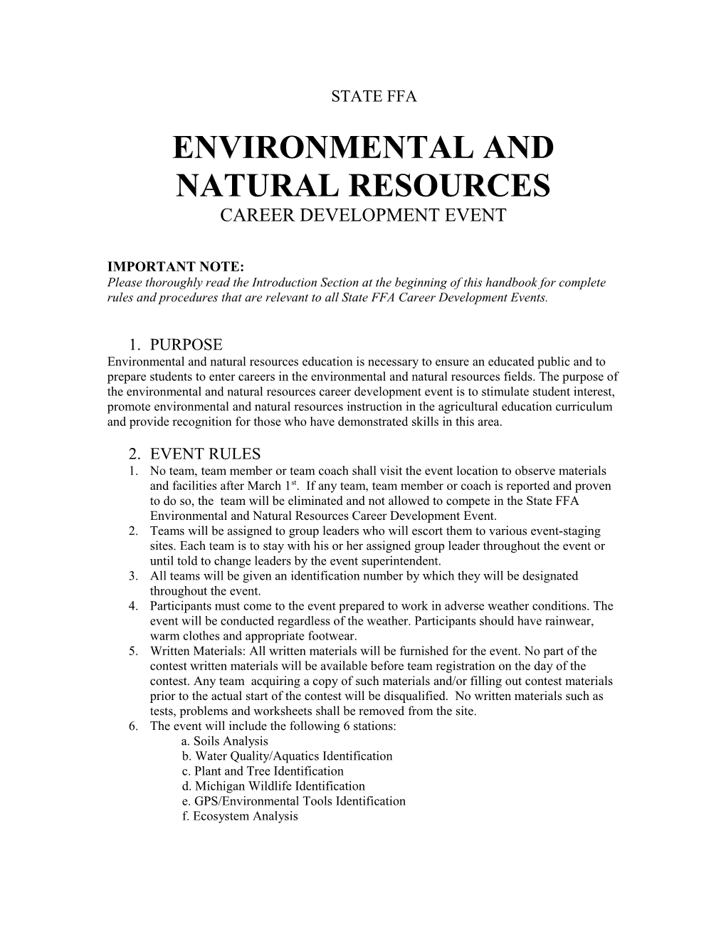 Environmental and Natural Resources