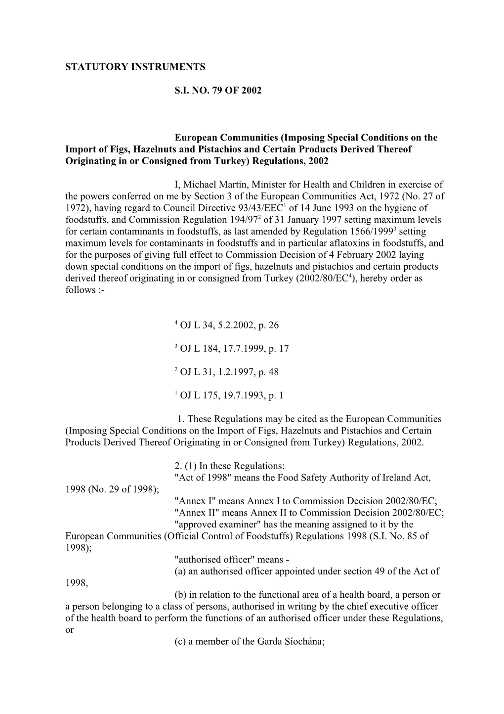 Statutory Instruments