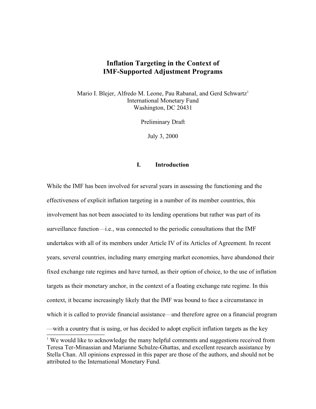 Brazil: Inflation Targeting and Monetary Policy Conditionality