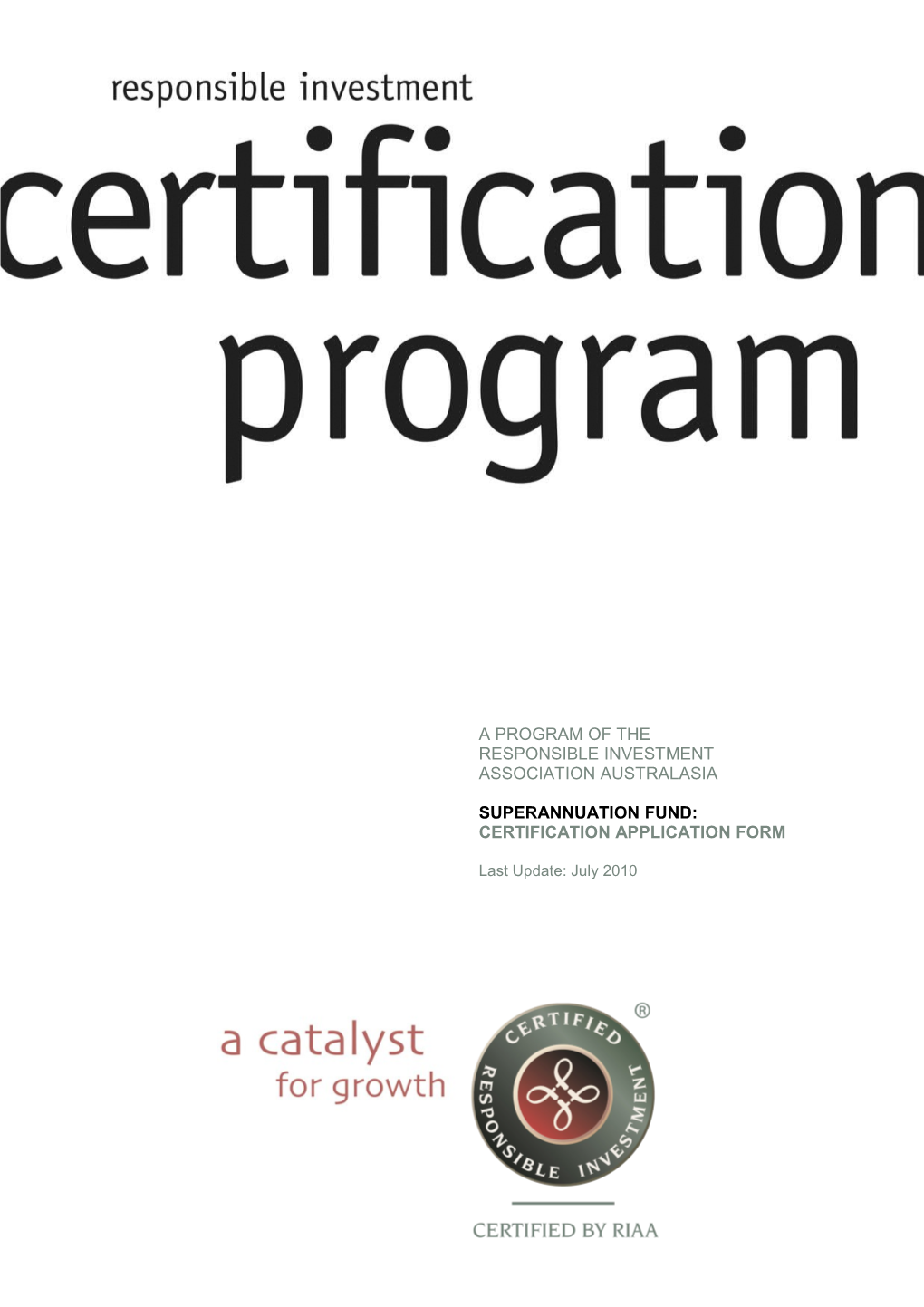 SRI Certification Program