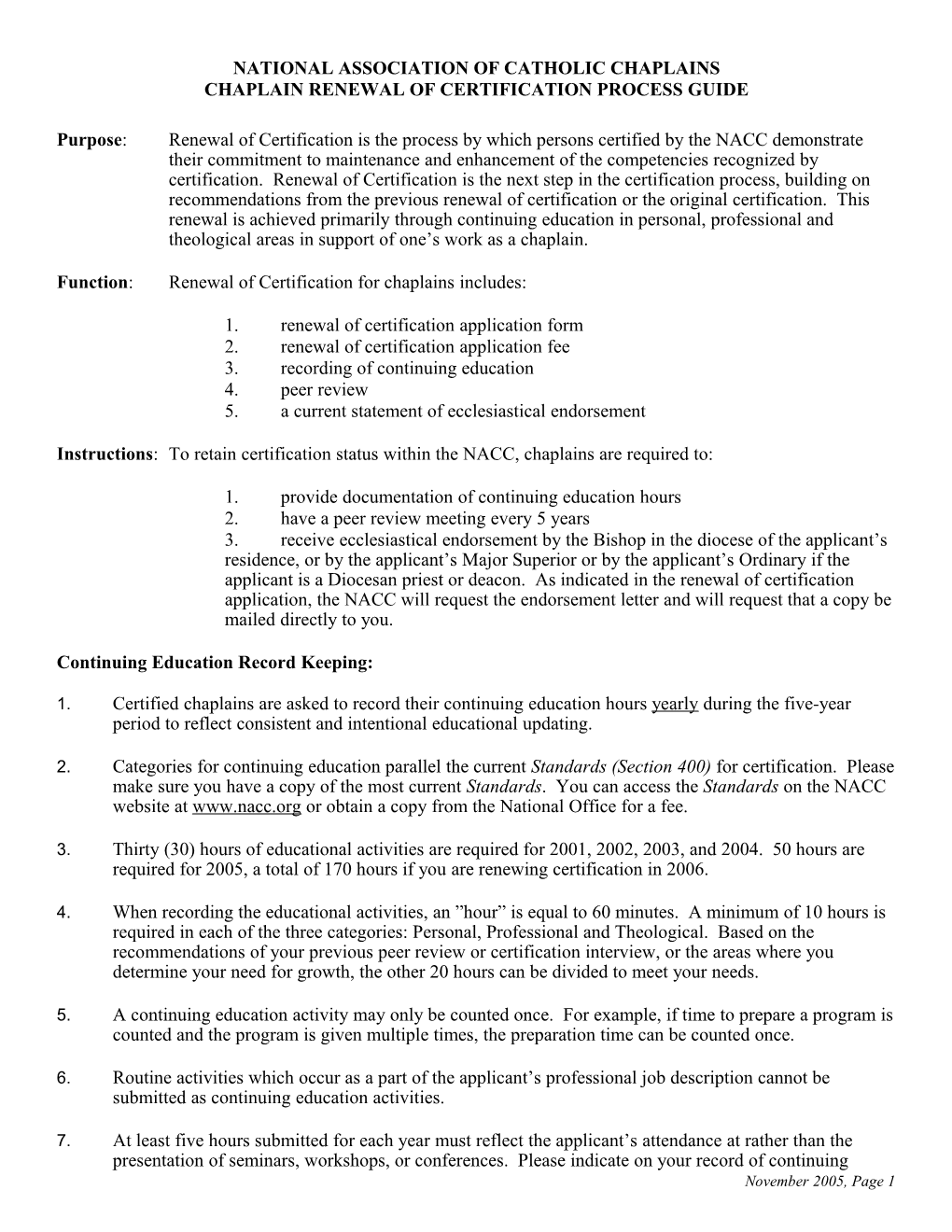 Nacc Recertification Process Guide