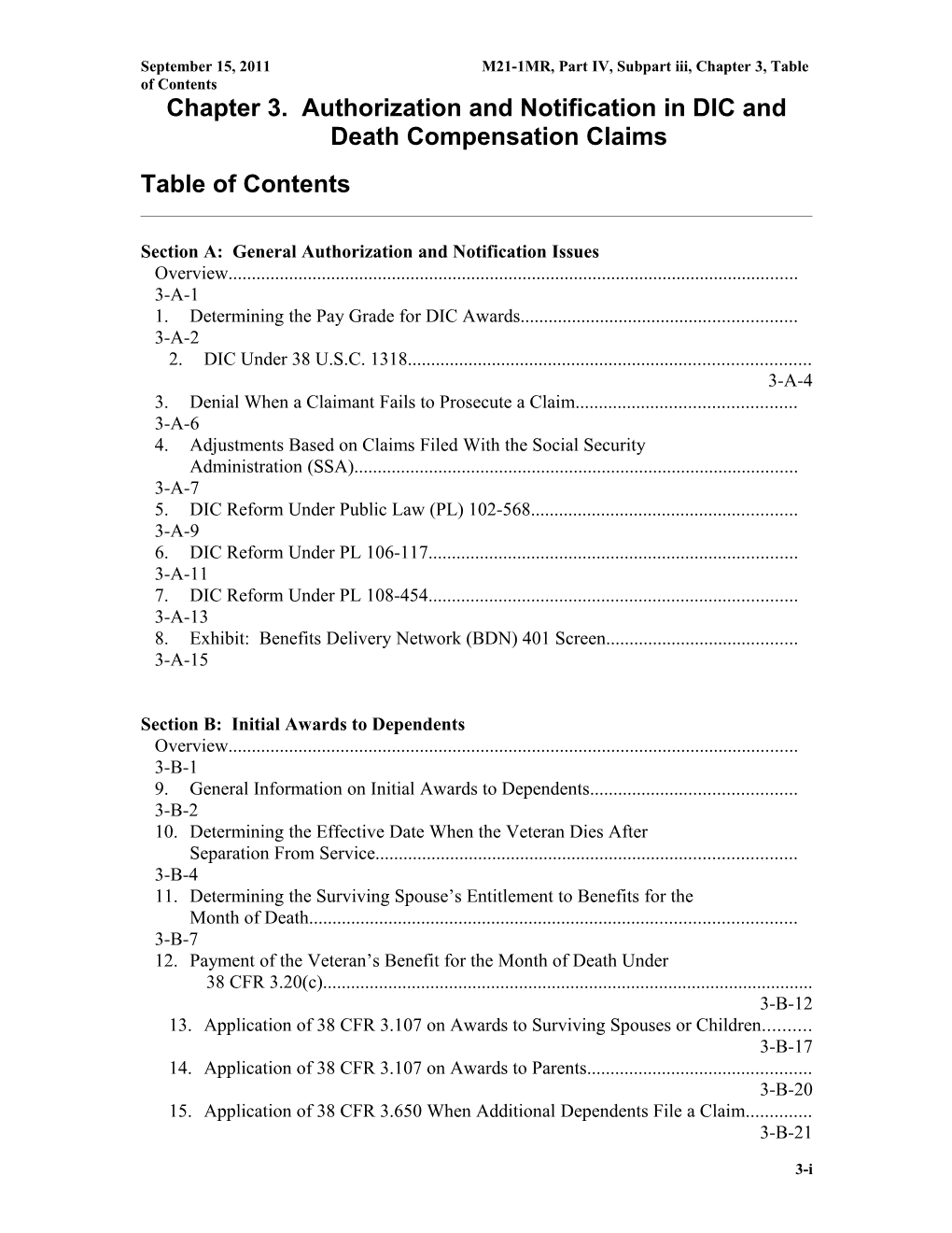 Part IV, Subpart Iii, Chapter 3. Authorization/Notification