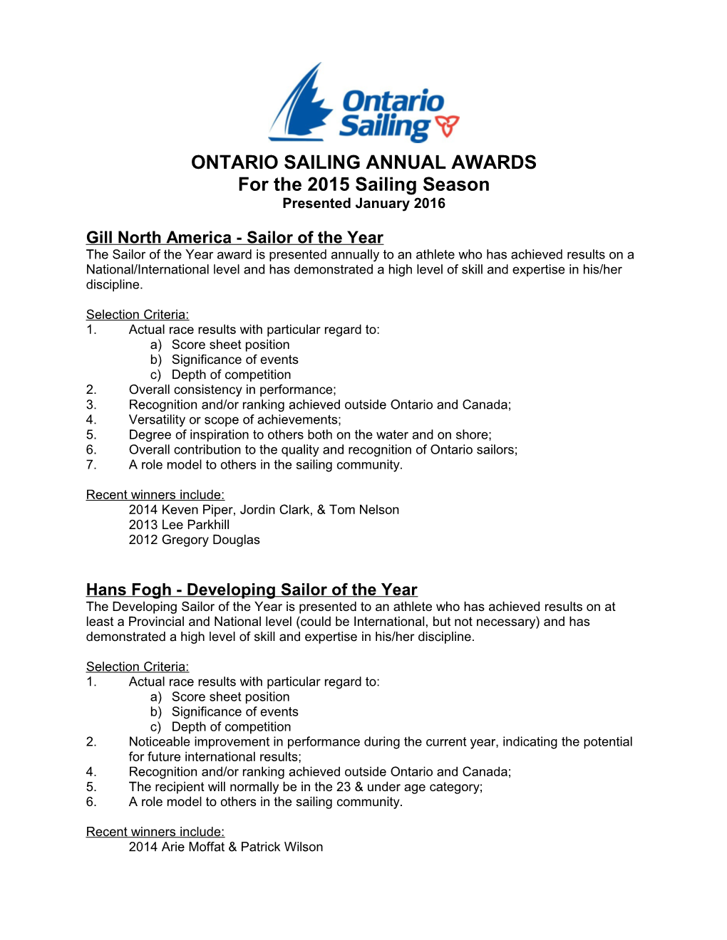 Ontario Sailing Association