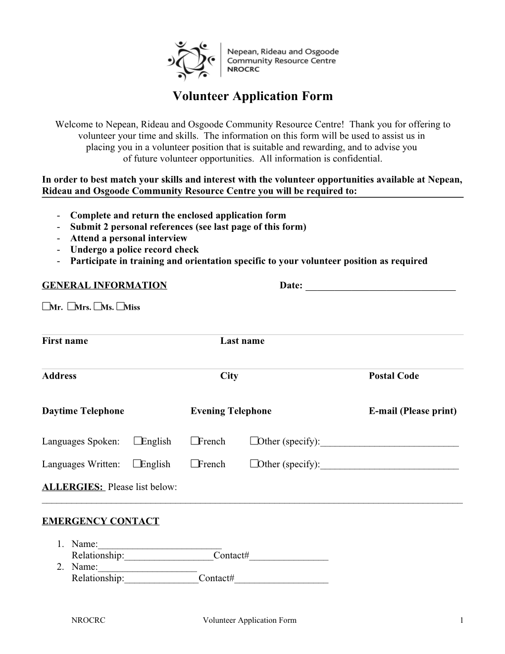 Volunteer Application Form s4