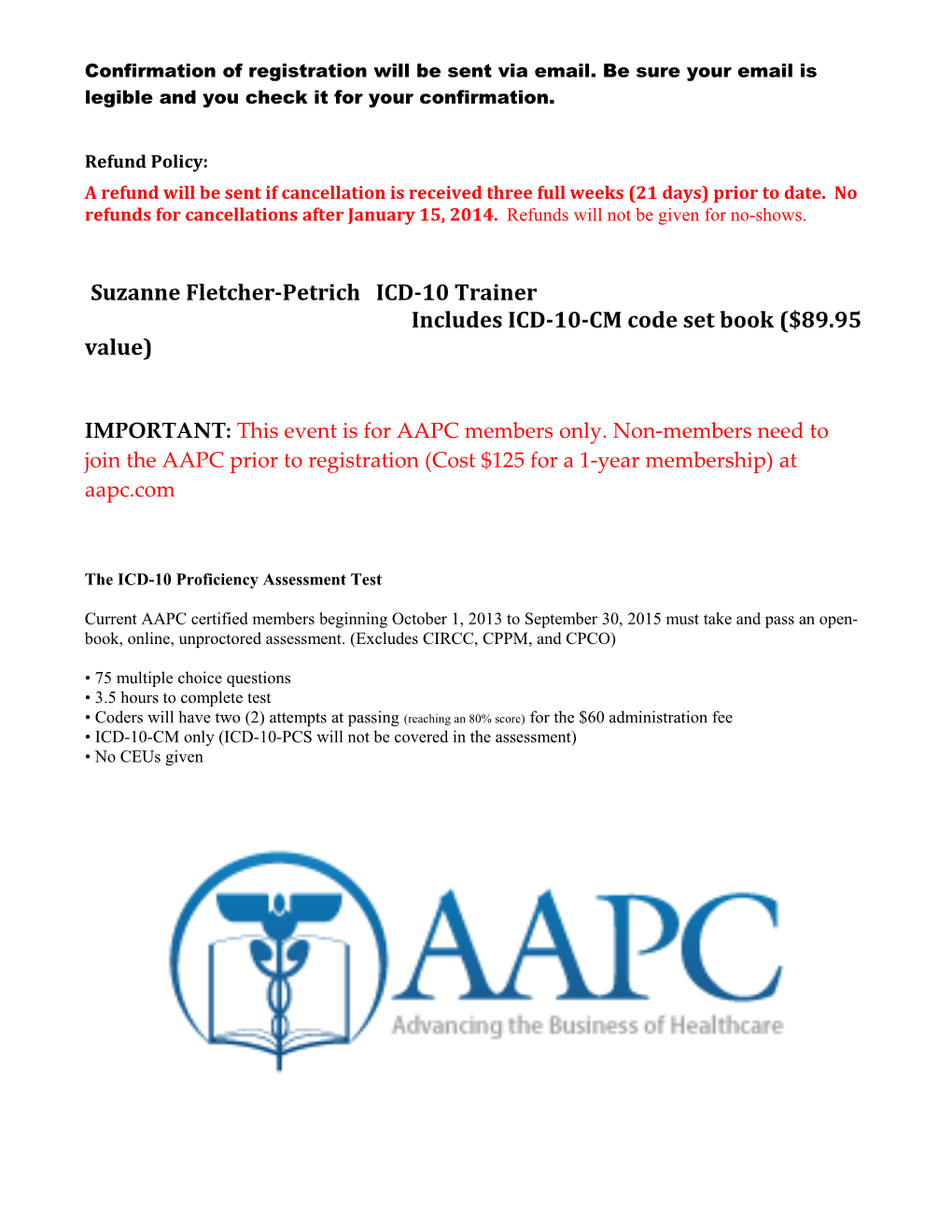AAPC Tacoma Chapter ICD-10-CM Code Set Training