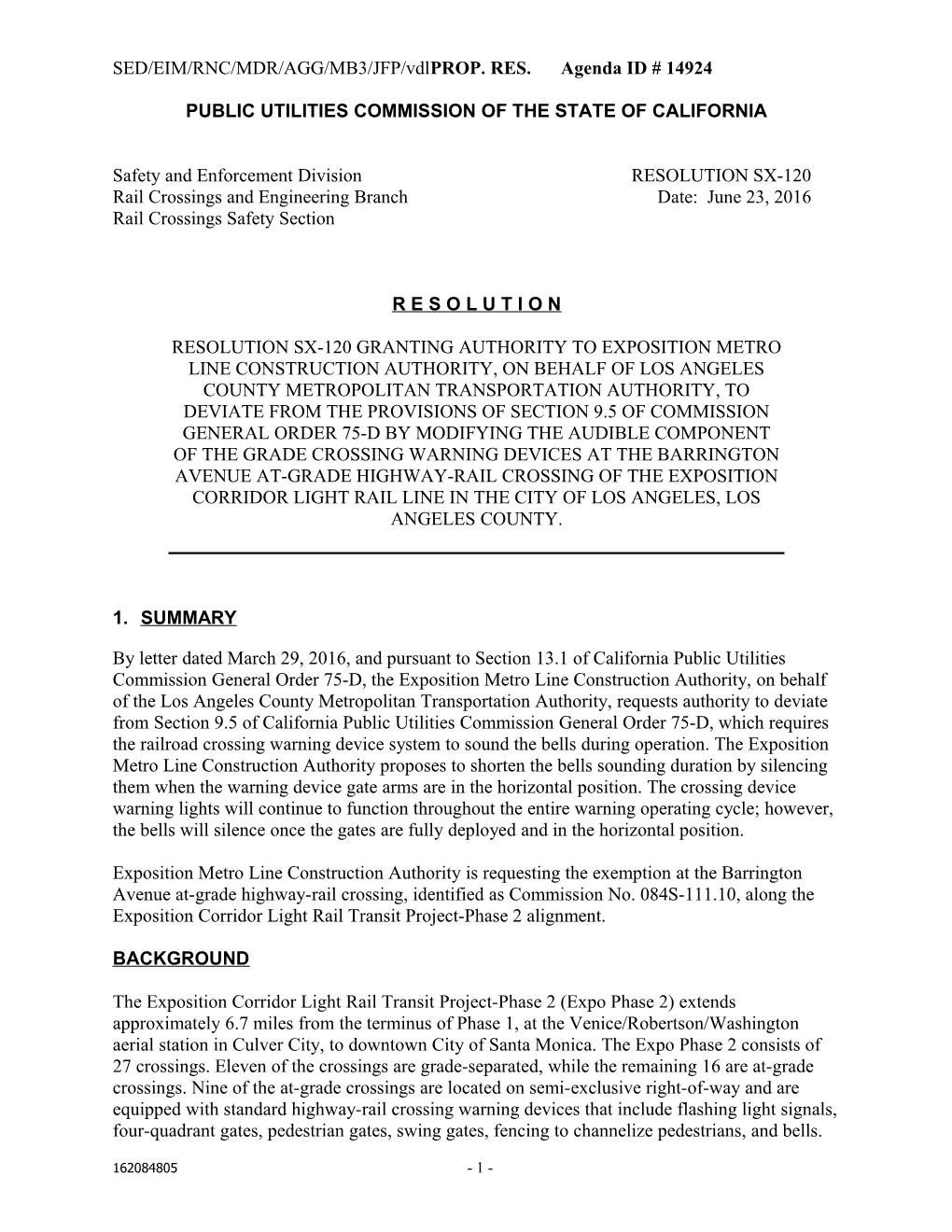 Public Utilities Commission of the State of California s18