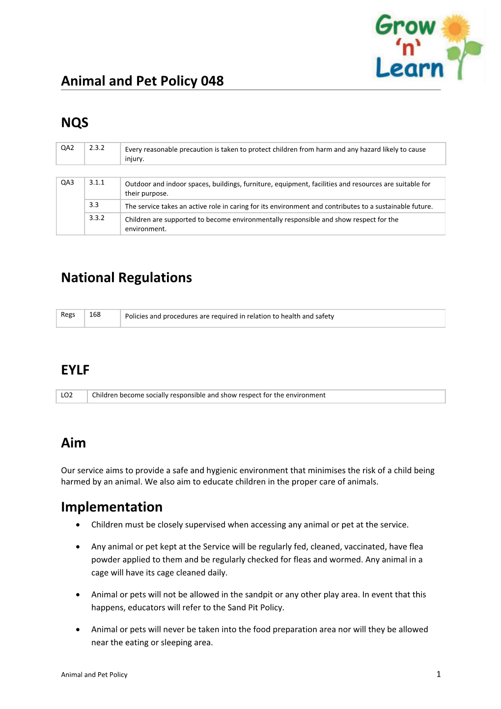 National Regulations s1