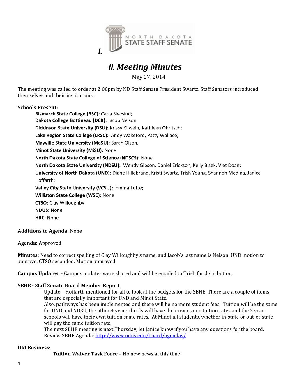 Meeting Minutes s13