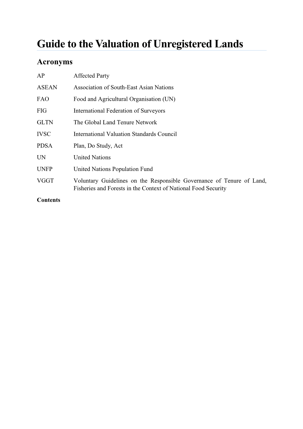 Guide to the Valuation of Unregistered Lands