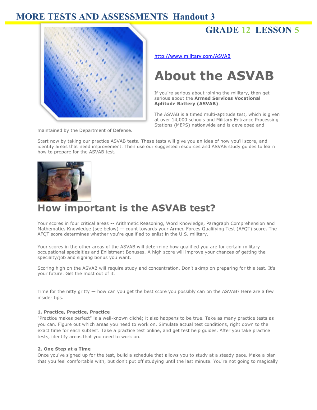 About the ASVAB