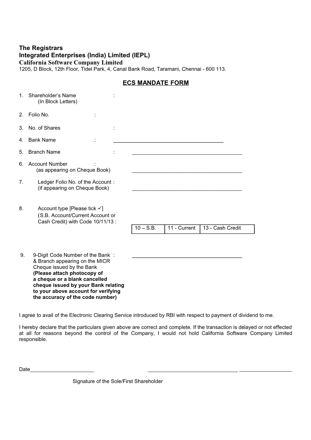 Integrated Enterprises (India) Limited (IEPL)