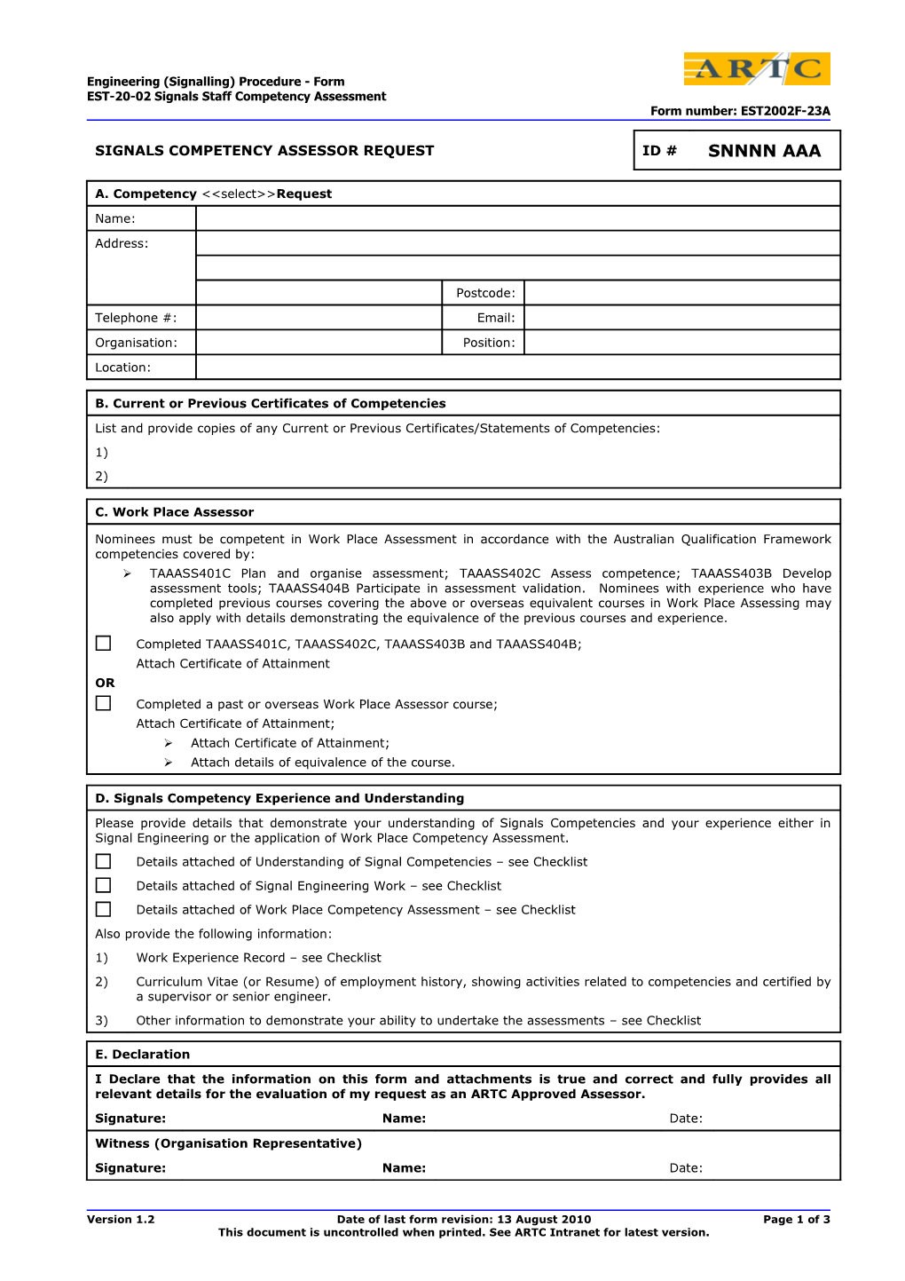 Ete-01-01: Form 1 Rail Break Report s1