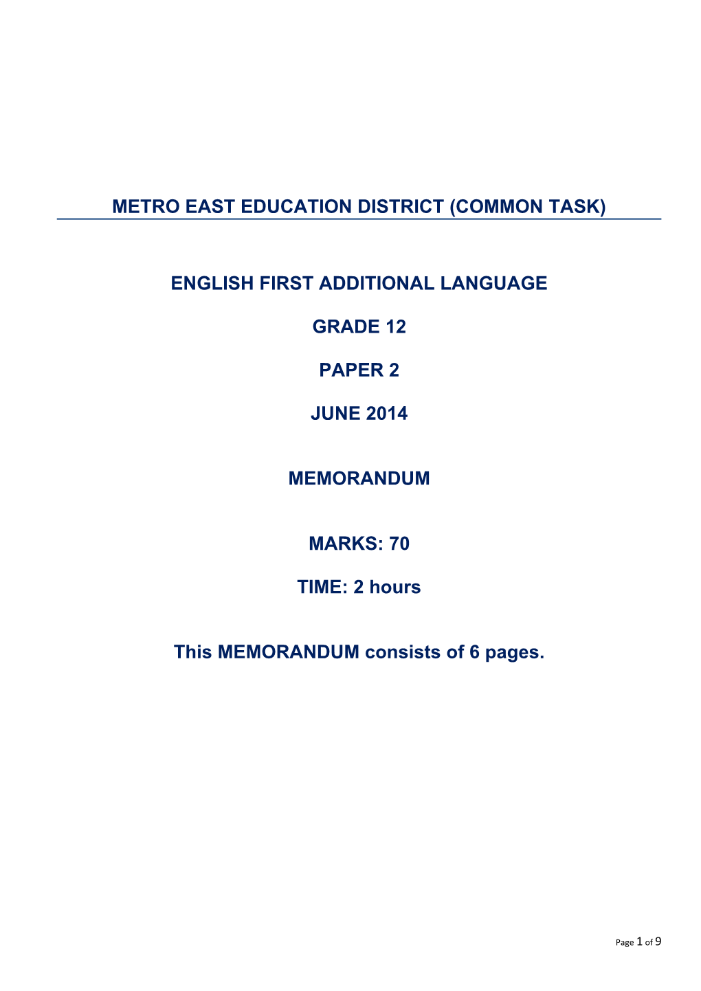 Metro East Education District (Common Task)