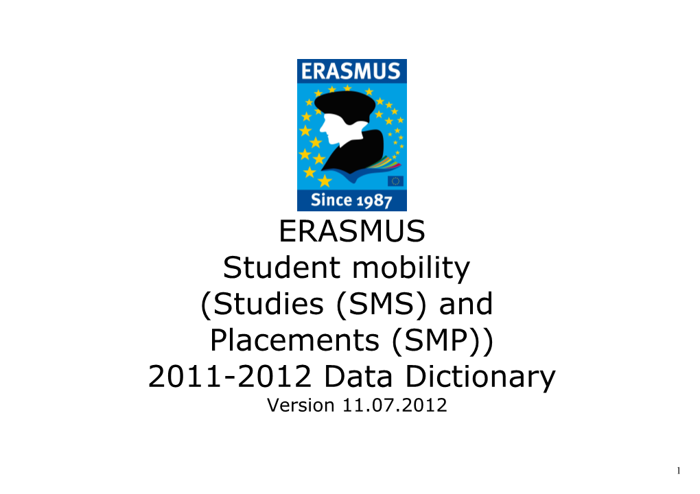 Erasmus Student Mobility Data Dictionary