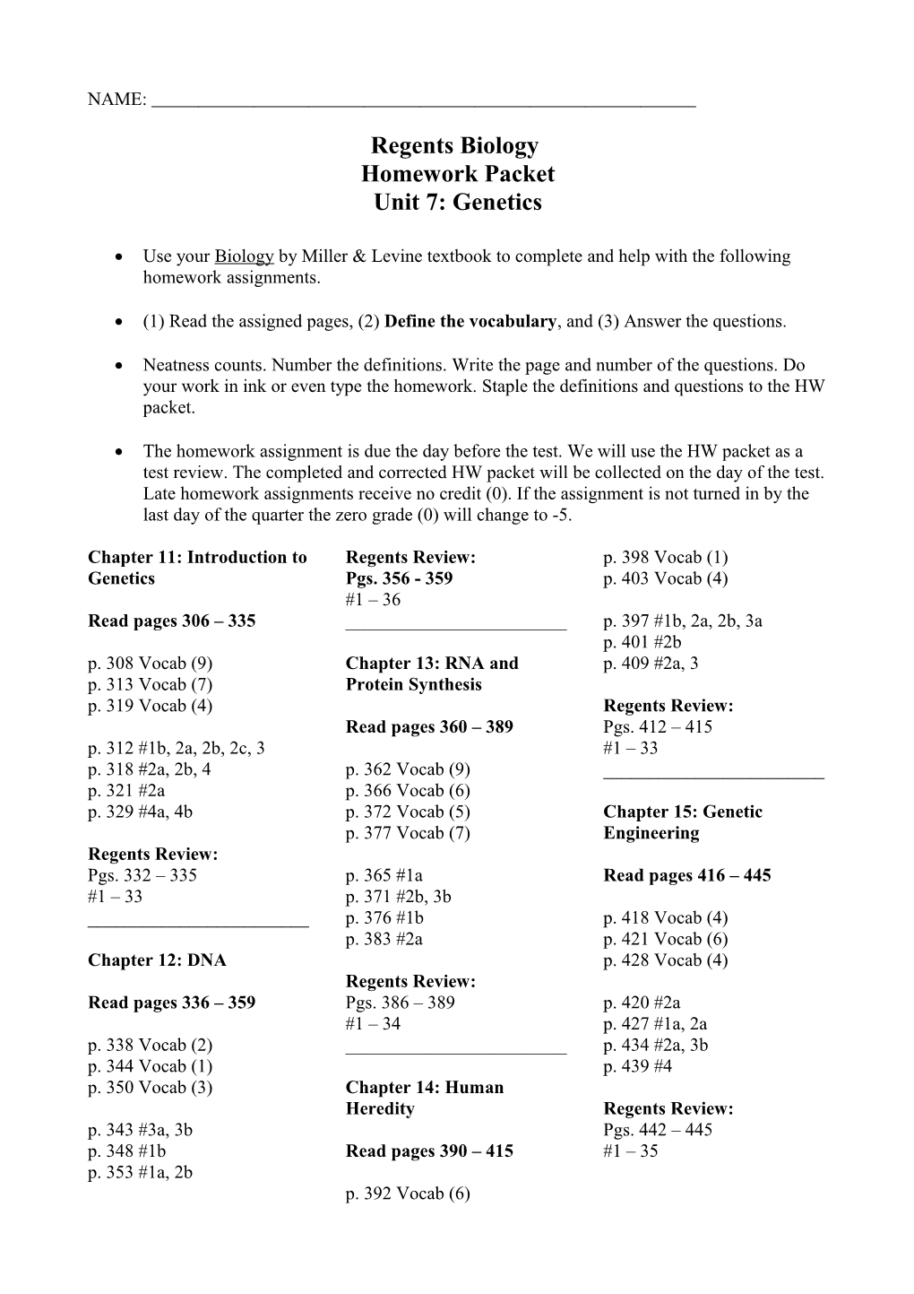 Regents Biology