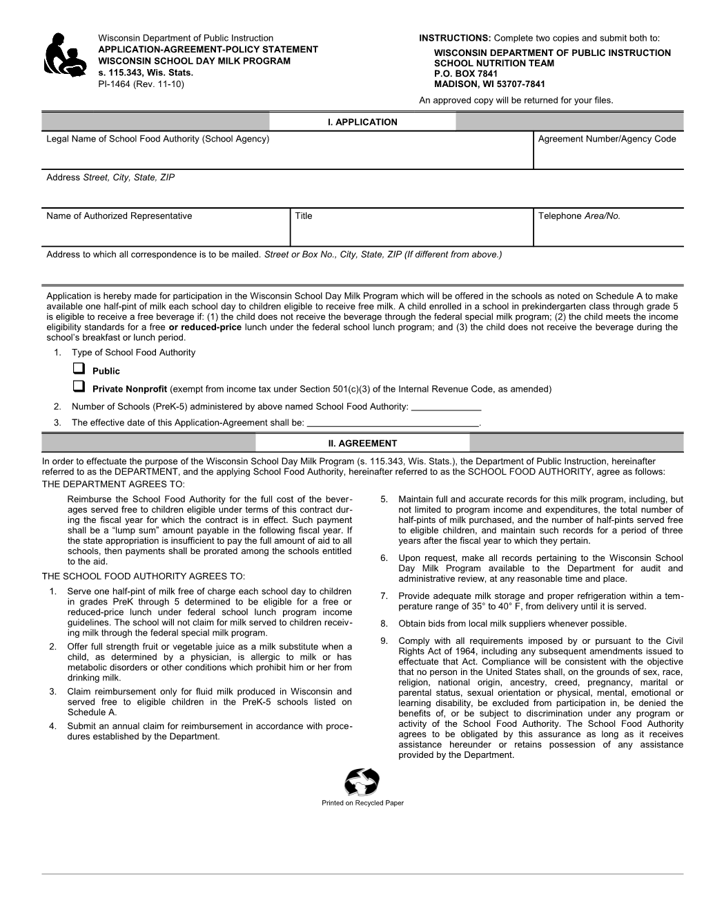 In Order to Effectuate the Purpose of the Wisconsin School Day Milk Program (S. 115.343