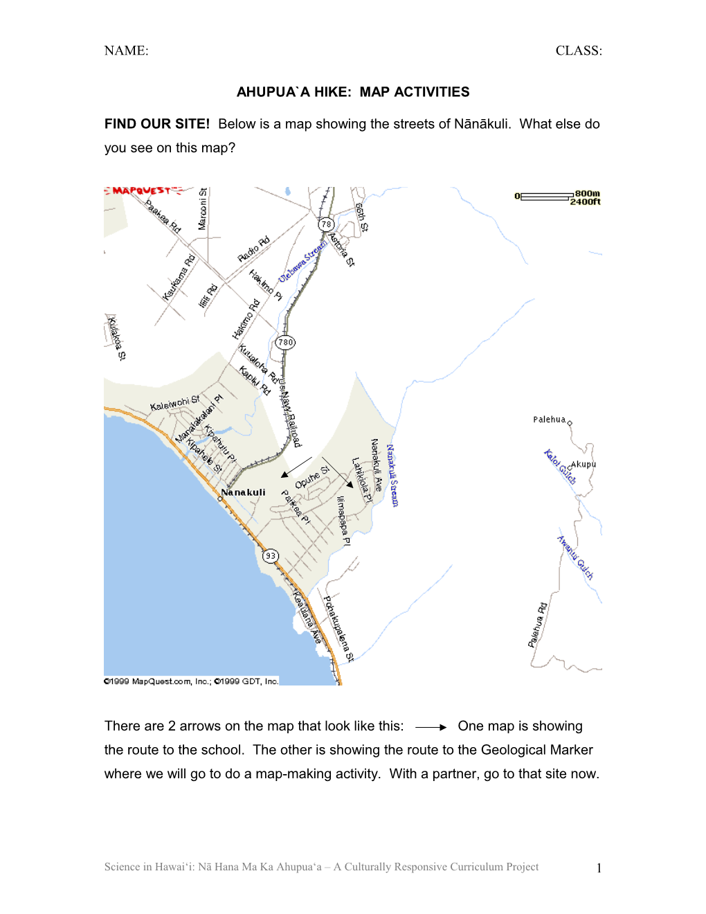 Ahupua a Hike: Map Activities