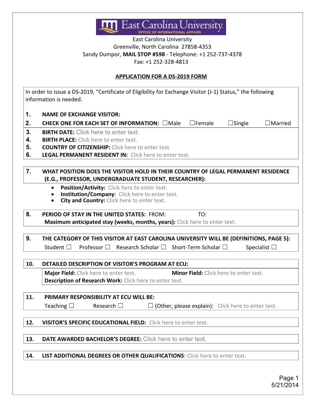 Application for a Form Iap-66