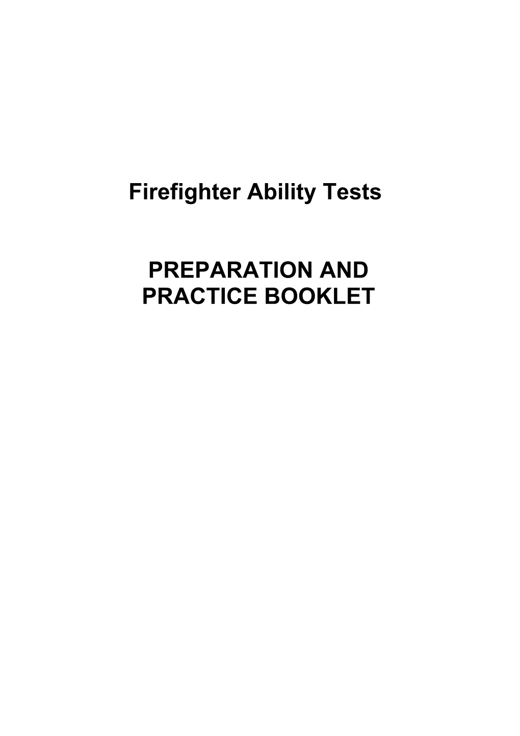 Firefighter Ability Tests
