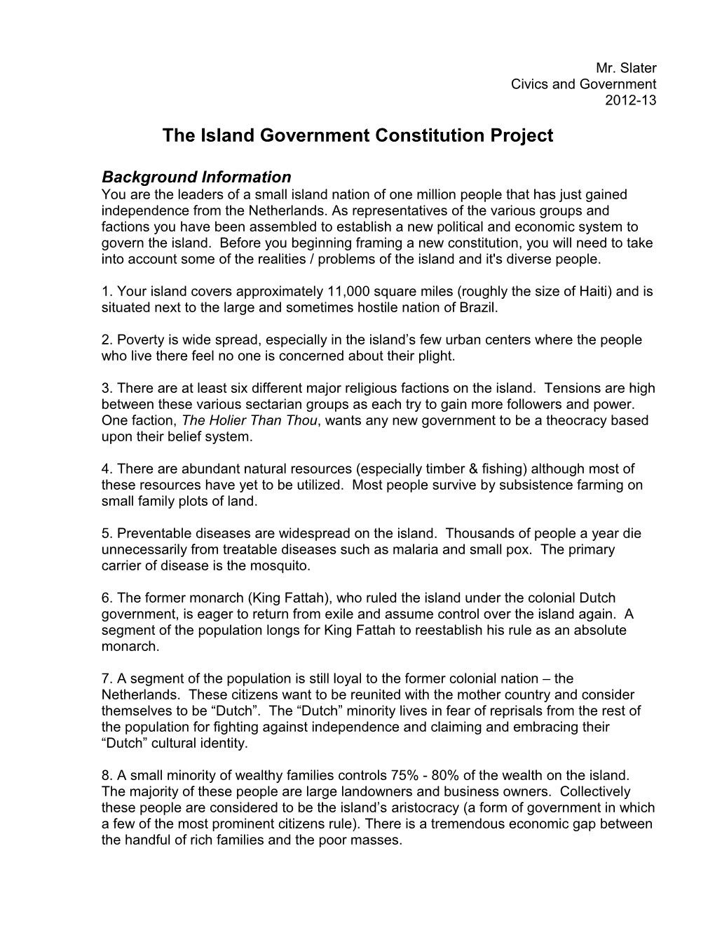 The Island Government Constitution Project