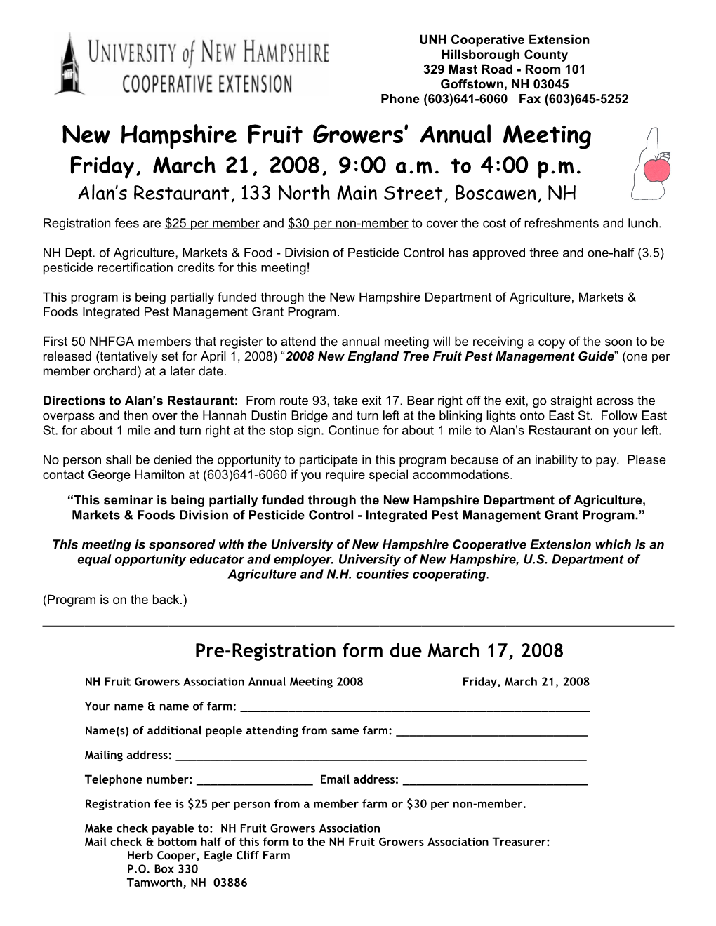 New Hampshire Fruit Growers Annual Meeting