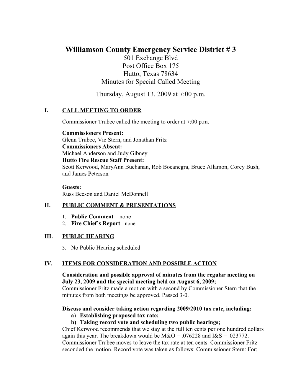 Williamson County Emergency Service District # 3