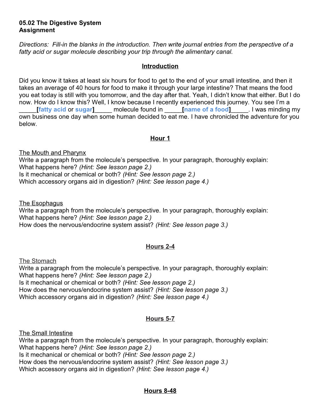 05.02 the Digestive System