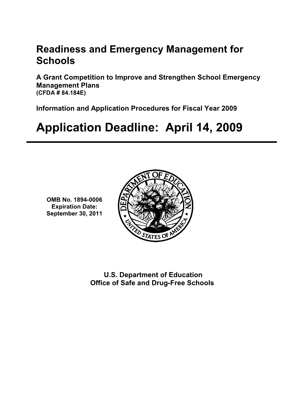 Readiness and Emergency Management for Schools Application (PDF)