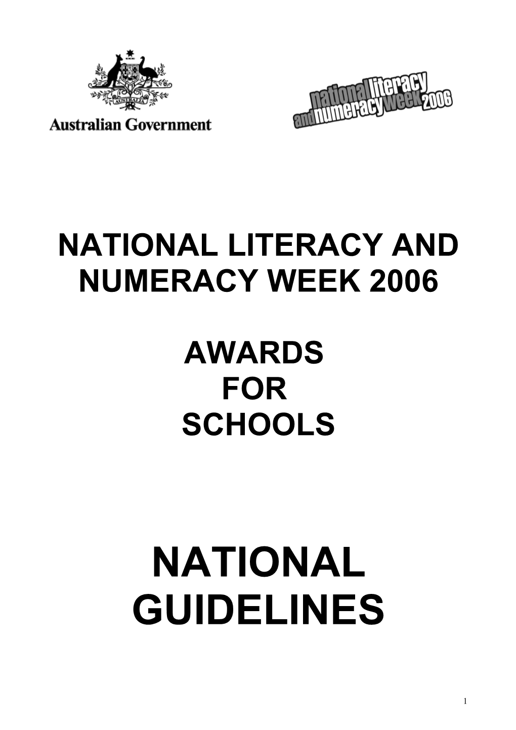 National Literacy and Numeracy Week 2005 - Awards for Schools - Guidelines
