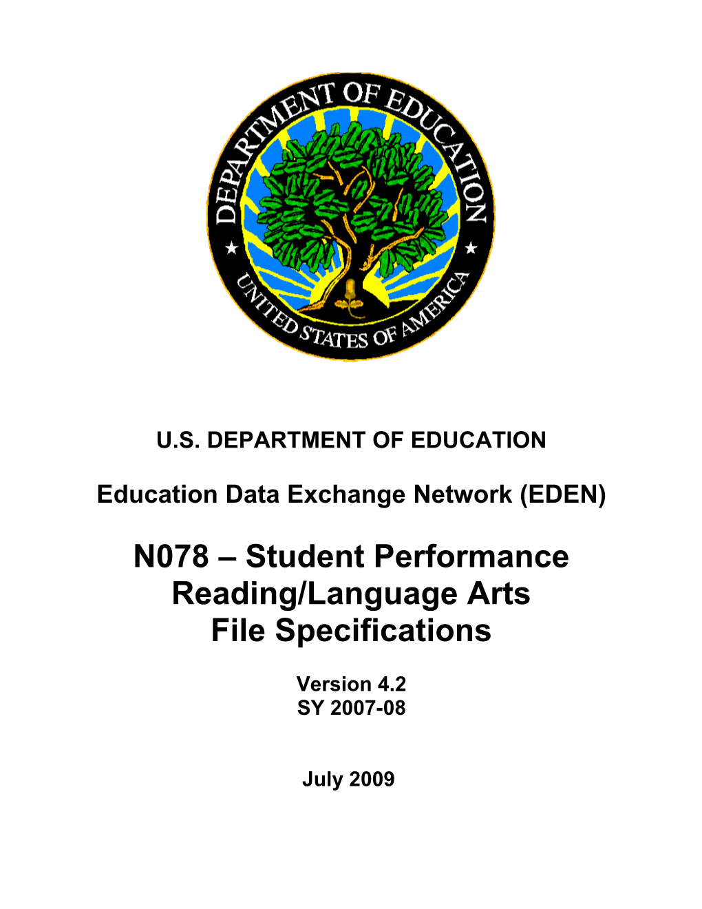 N078-Student Performance Read-Lang Arts File Specifications (MS Word)