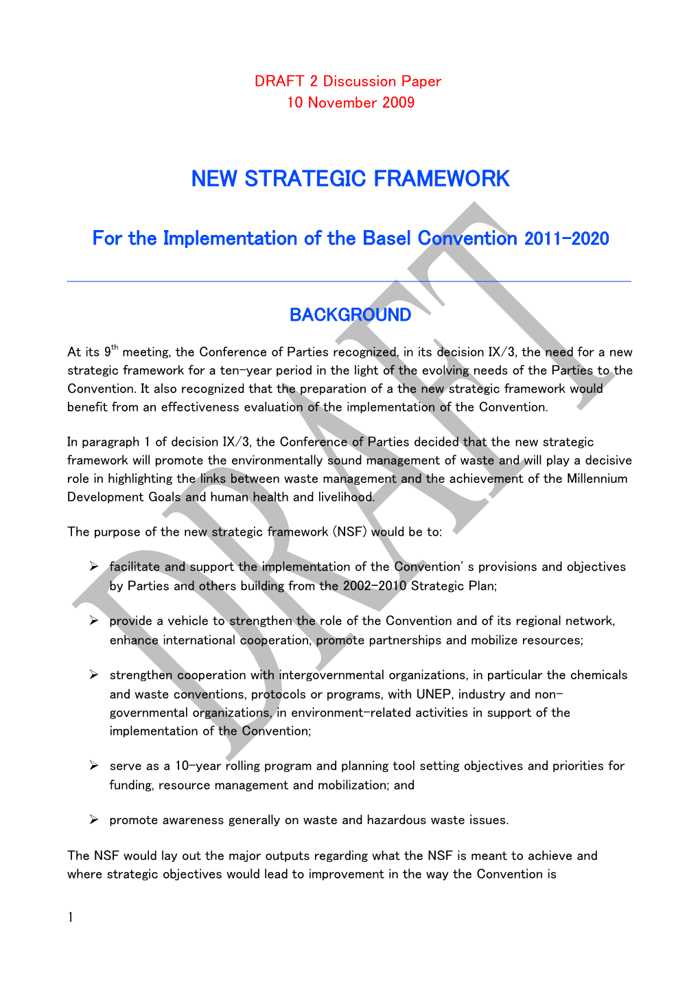 New Strategic Framework