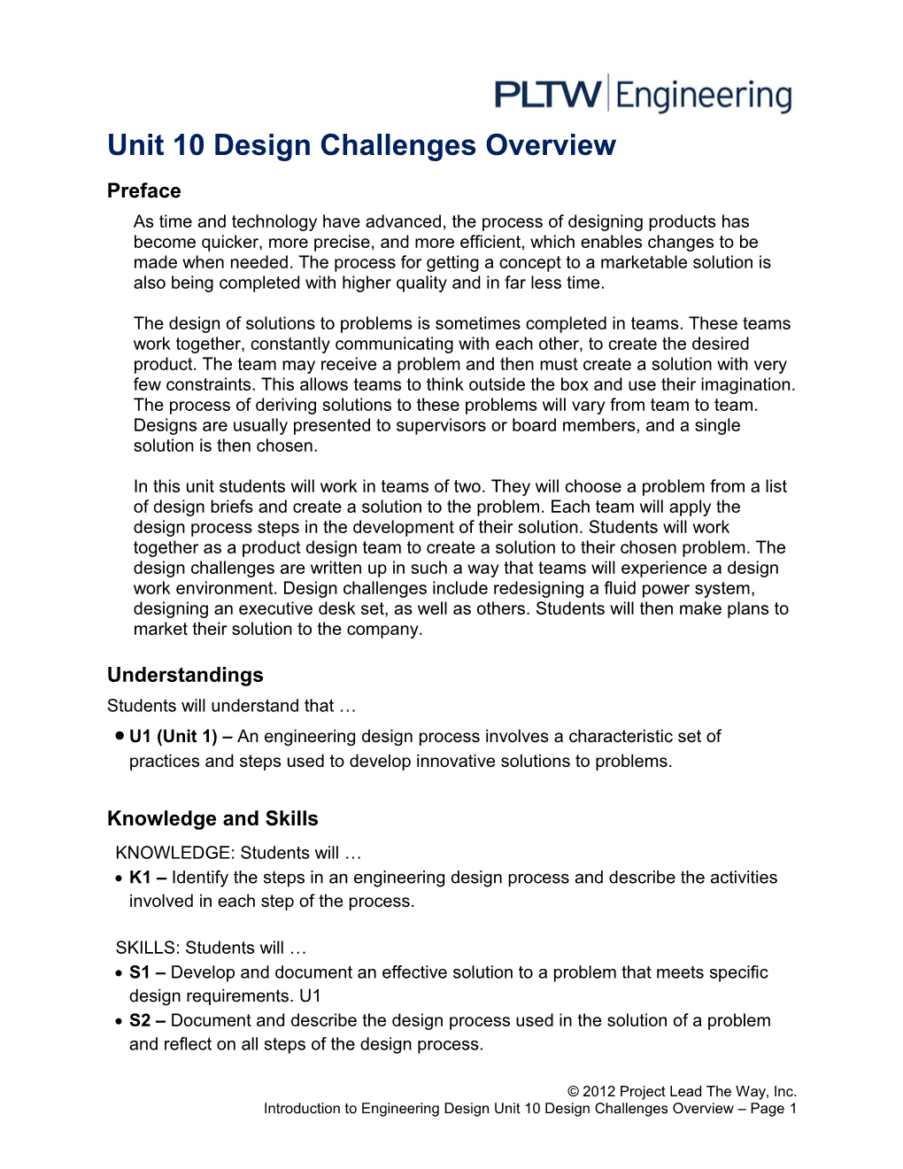 Unit 10 Design Challenges