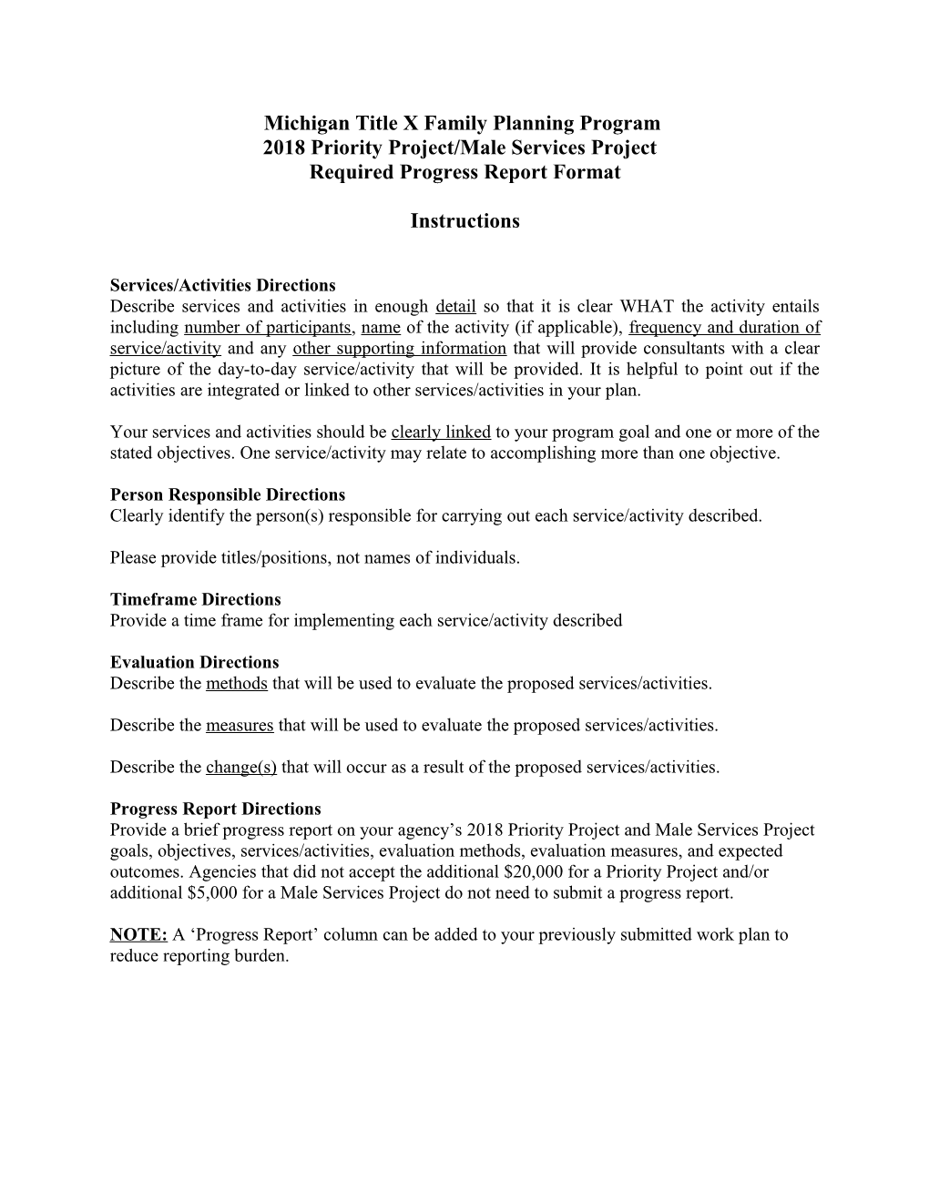 Family Planning Request for Proposal
