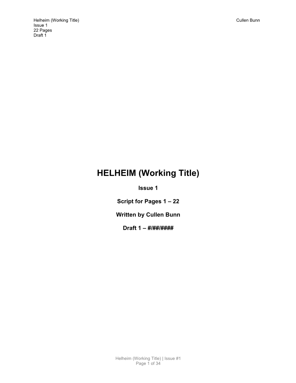 Helheim (Working Title) Cullen Bunn