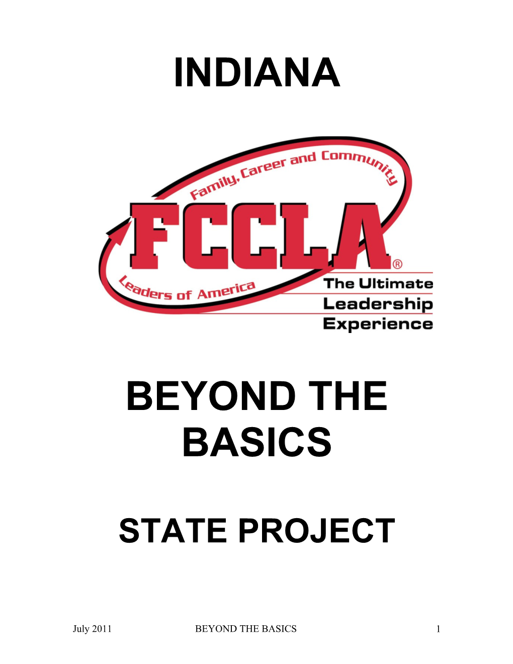 STATE PROJECT Indiana FCCLA State Project