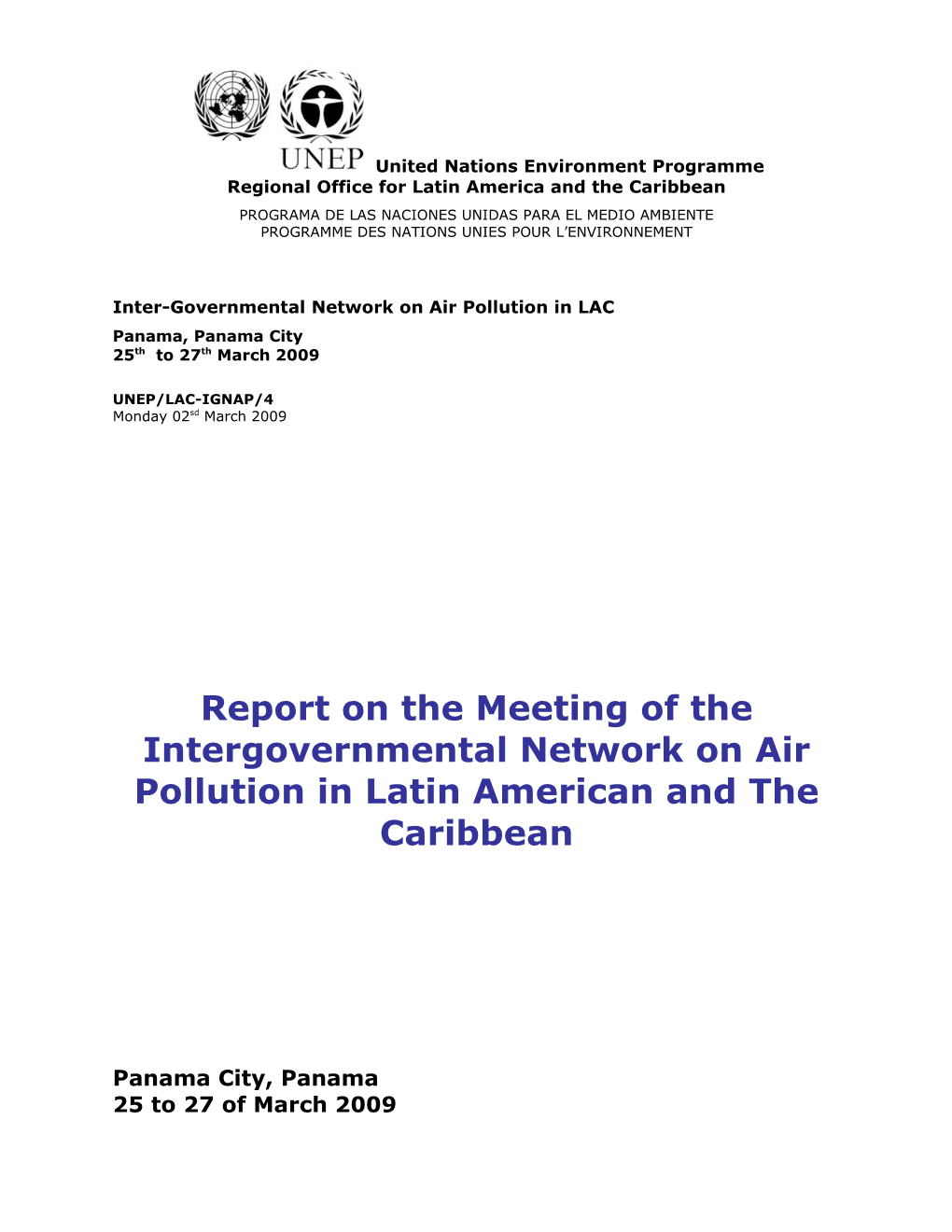 Report Interg Meeting Atmospheric Pollution