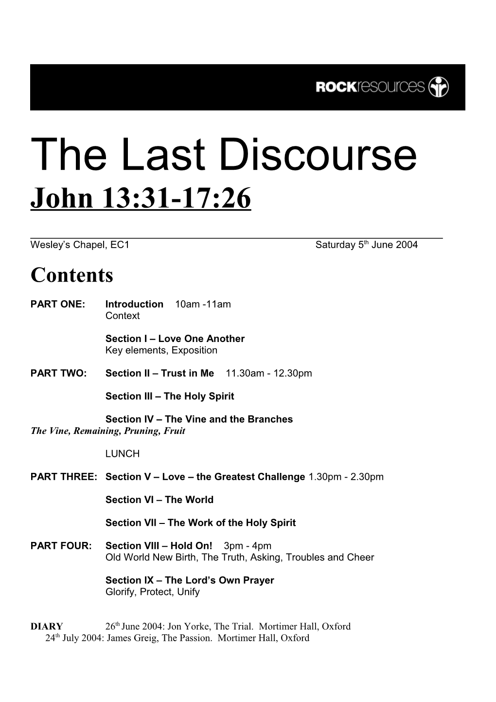 The Last Discourse