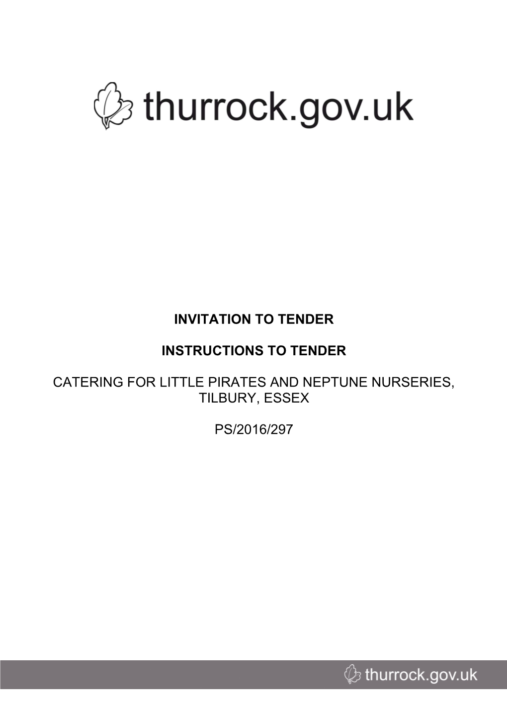 Thurrock Council - Invitation to Tender: Catering for Nurseries