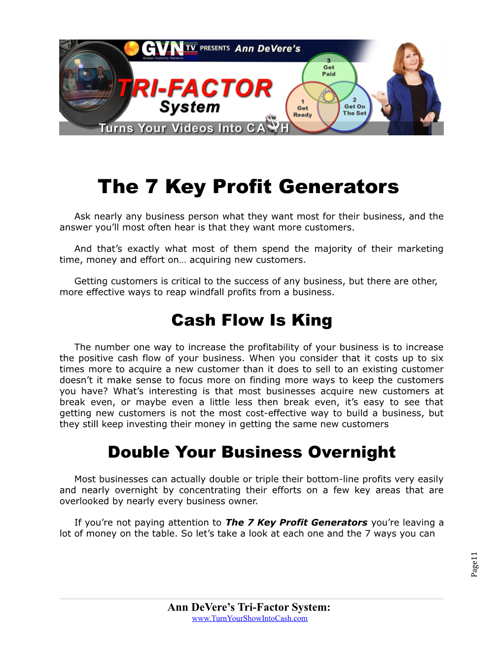 The 7 Key Profit Generators