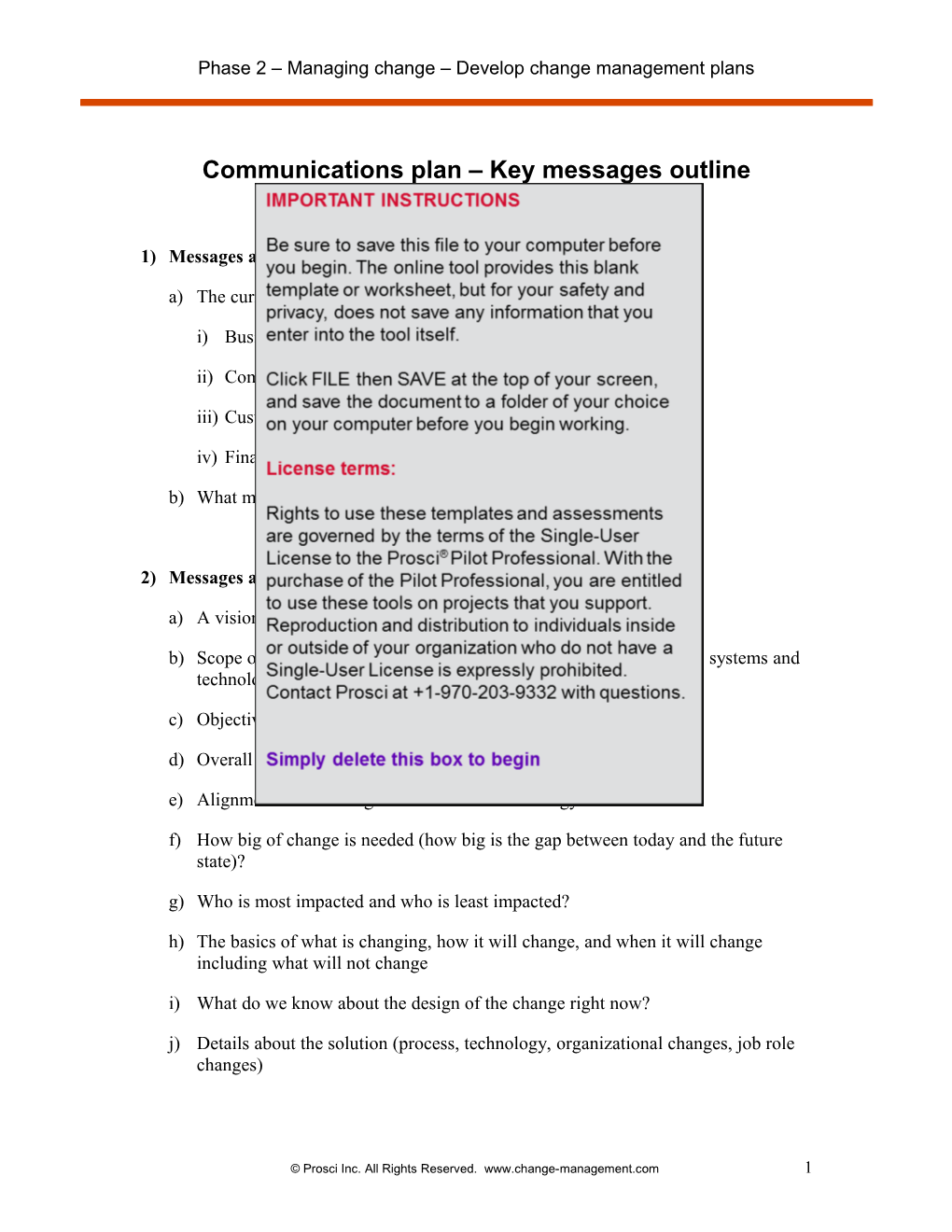Communication Key Messages