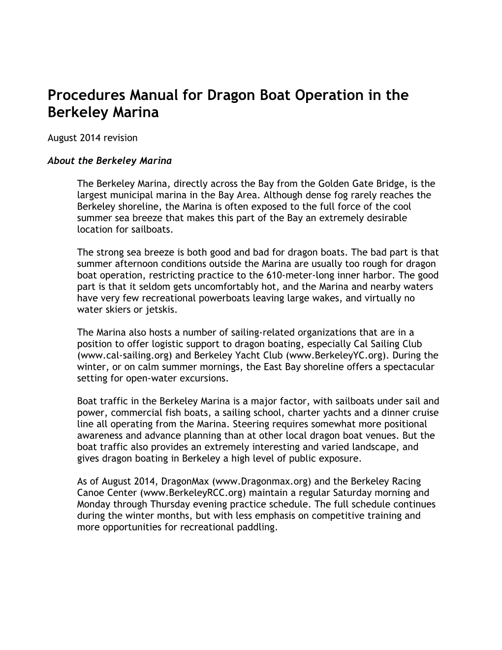 2002 California Dragon Boat Association Manual